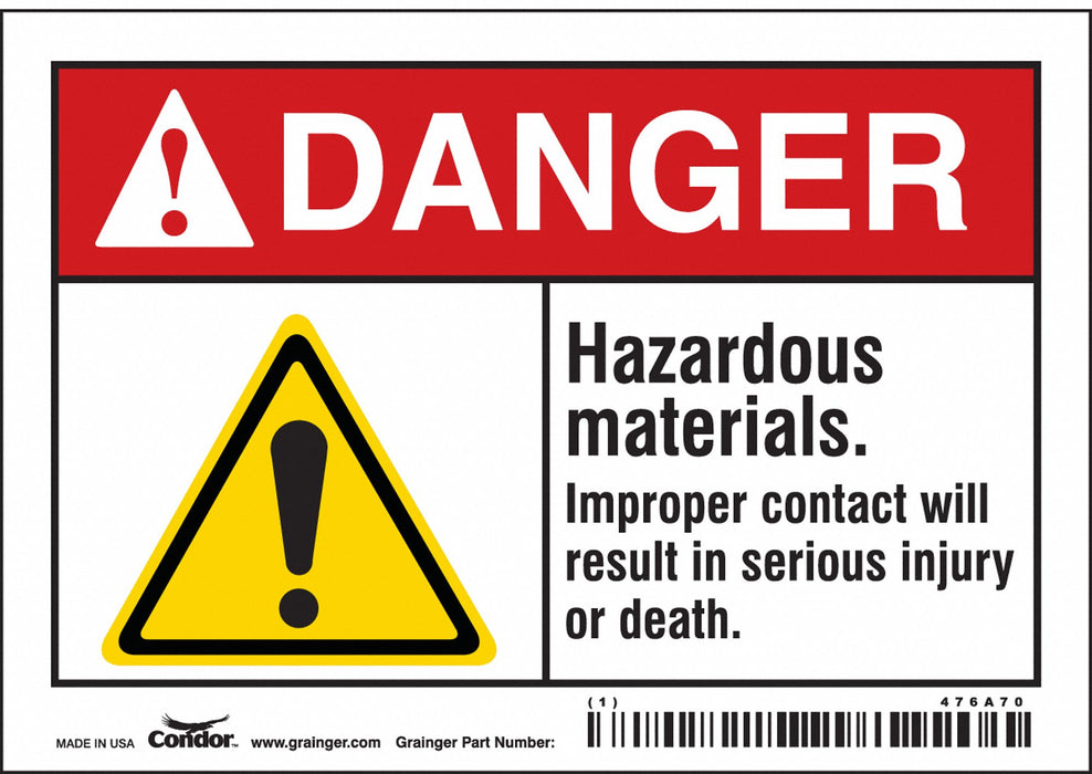 Safety Sign 3.5in x 5in Vinyl