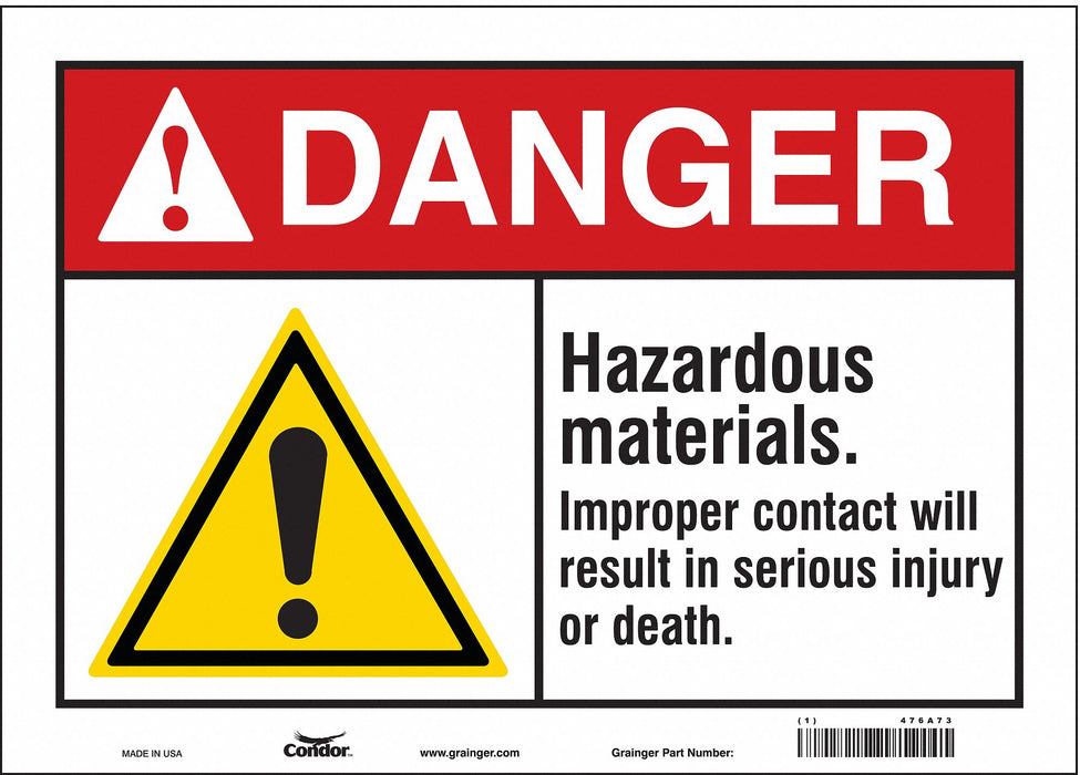 Safety Sign 10 inx14 in Vinyl