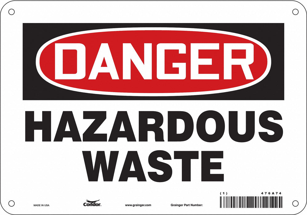 Chemical Sign 7 in x 10 in Aluminum