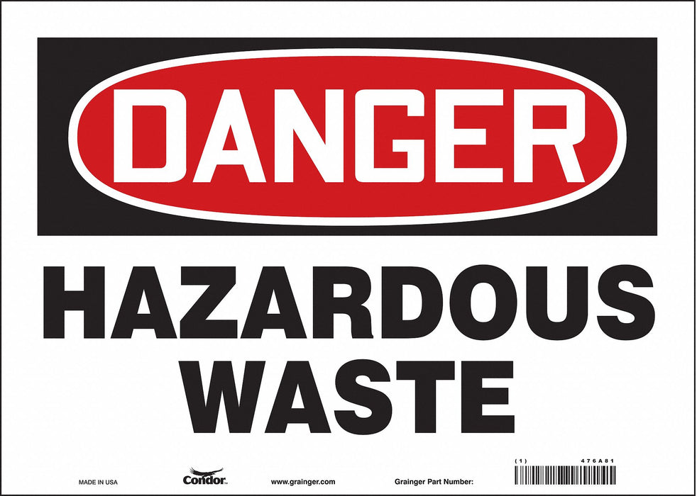 Safety Sign 10 in x 14 in Vinyl