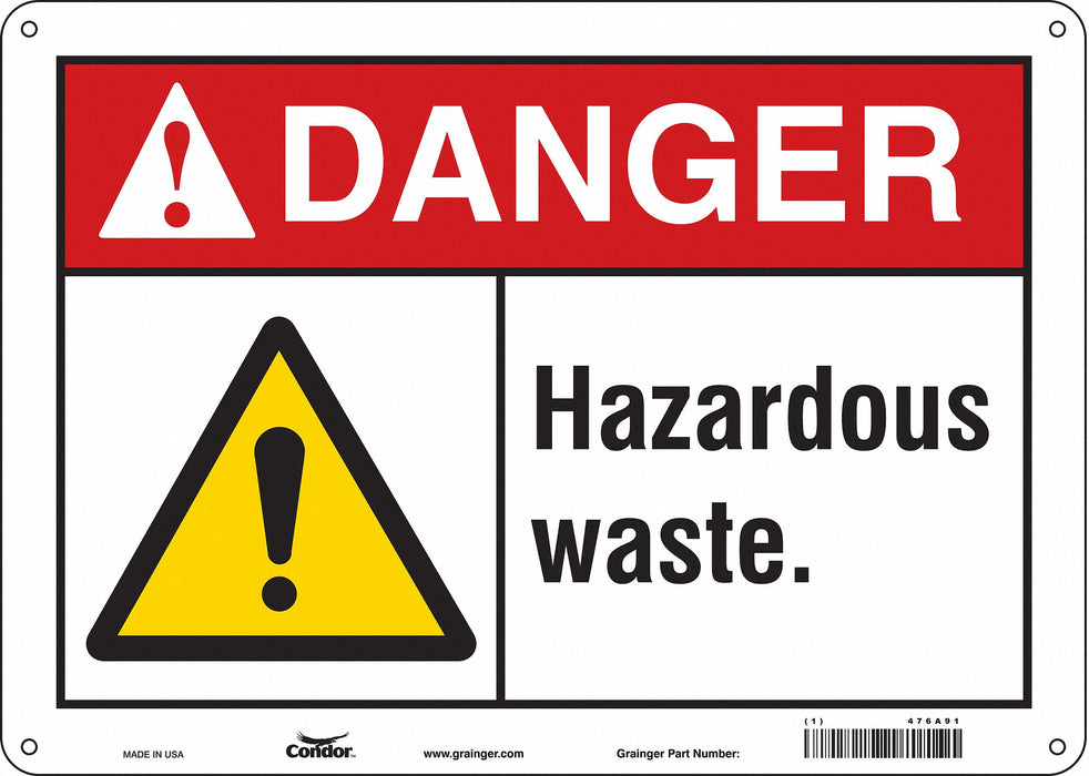 Safety Sign 10 in x 14 in Aluminum