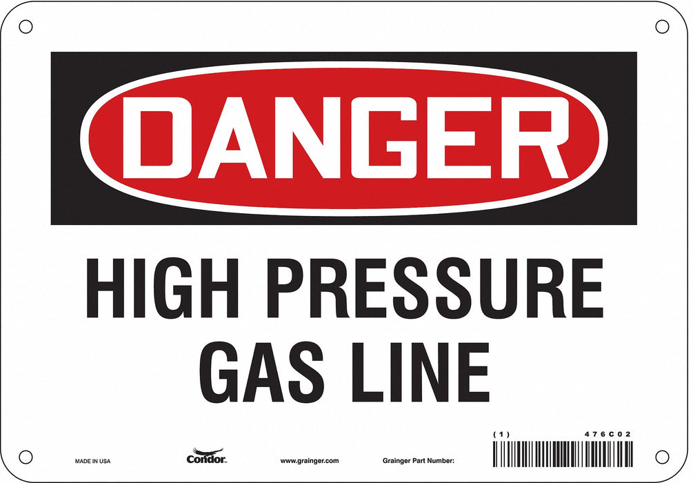 Safety Sign 7 in x 10 in Polyethylene