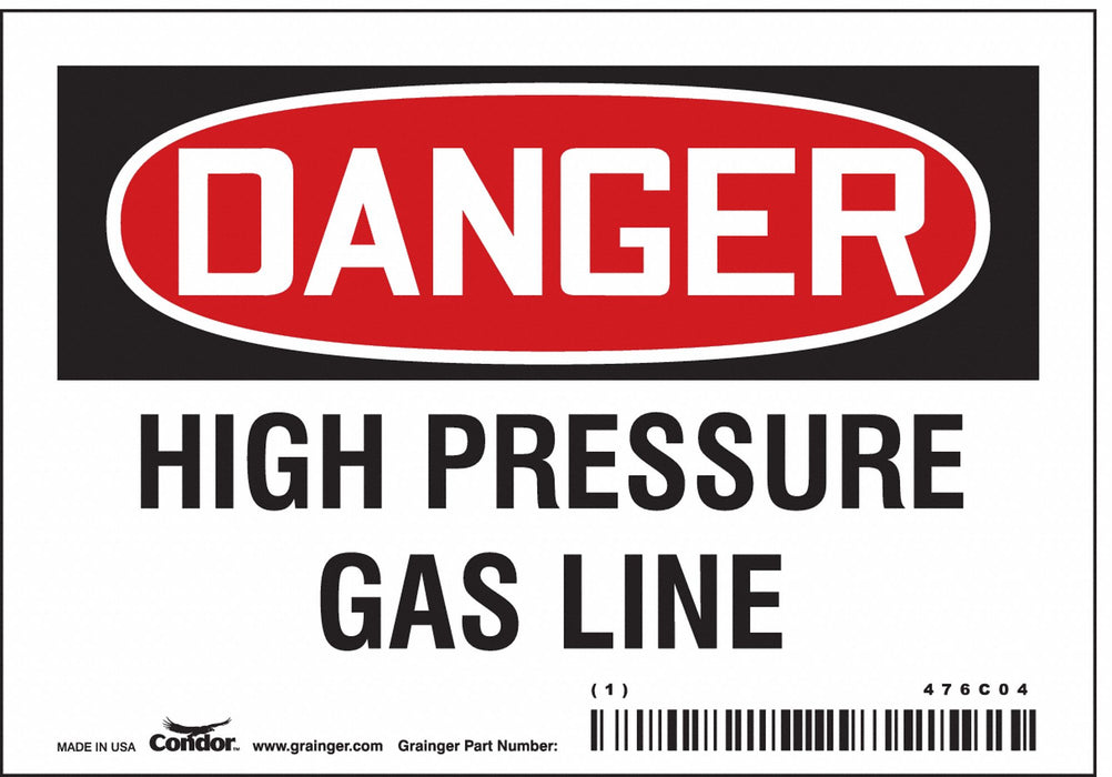 Safety Sign 3.5in x 5in Vinyl