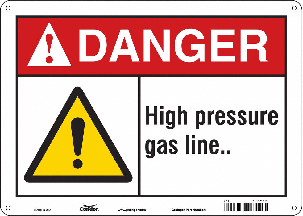 Safety Sign 10 in x 14 in Polyethylene