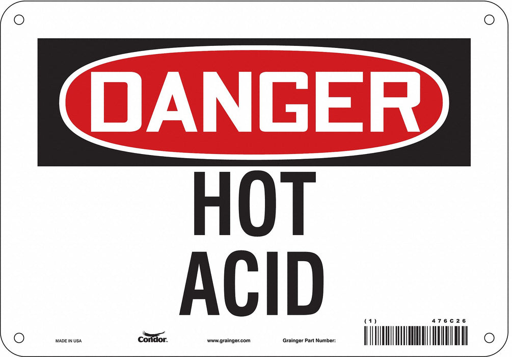 Safety Sign 7 in x 10 in Polyethylene