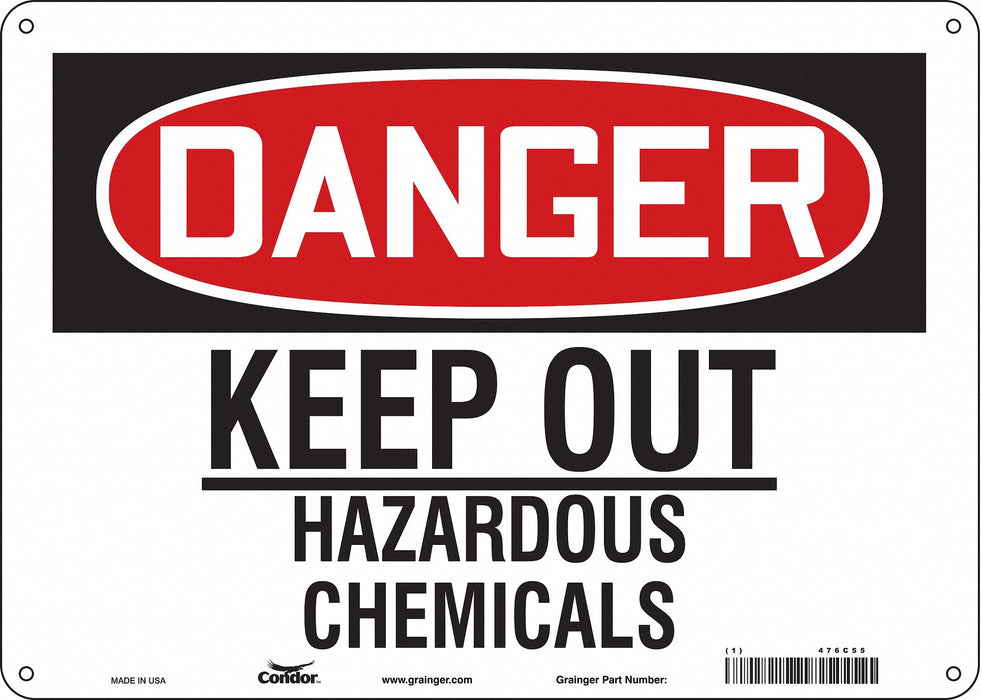 Safety Sign 10 inx14 in Polyethylene