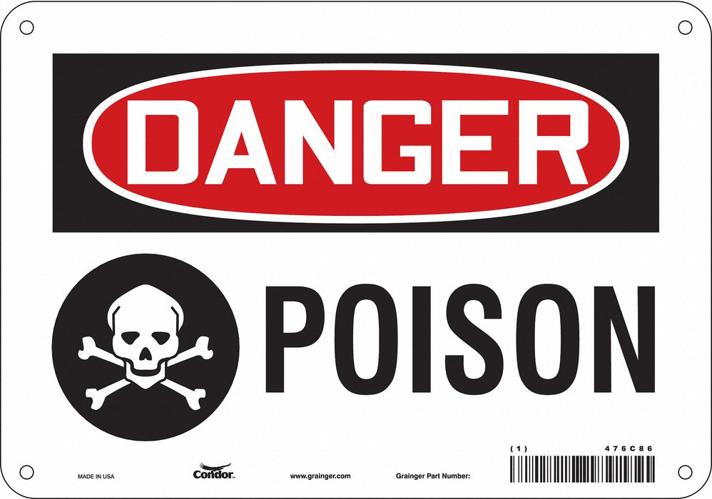 Chemical Sign 7 in x 10 in Aluminum