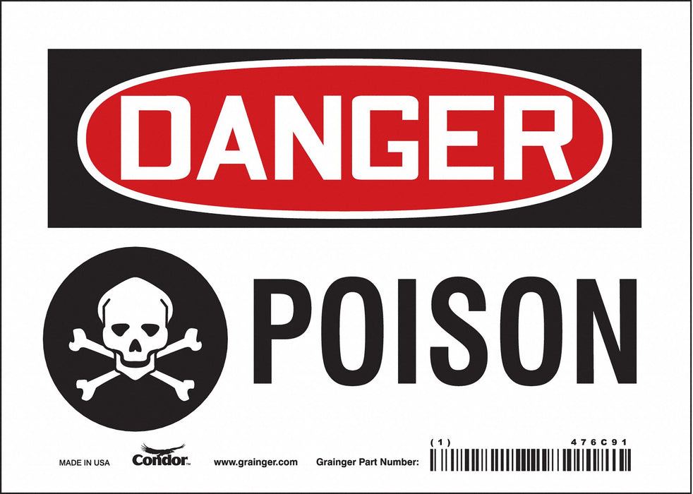 Safety Sign 5 in x 7 in Vinyl