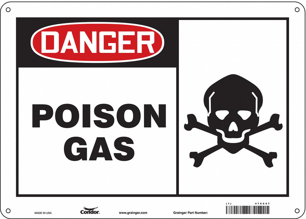 Safety Sign 10 in x 14 in Polyethylene