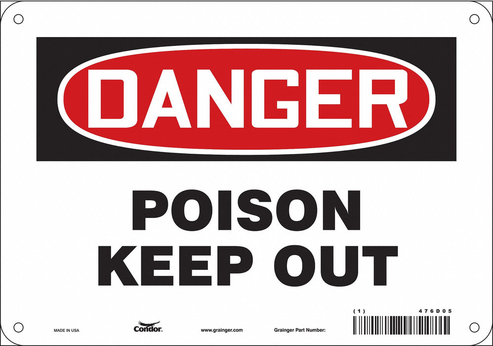 Safety Sign 7 in x 10 in Polyethylene