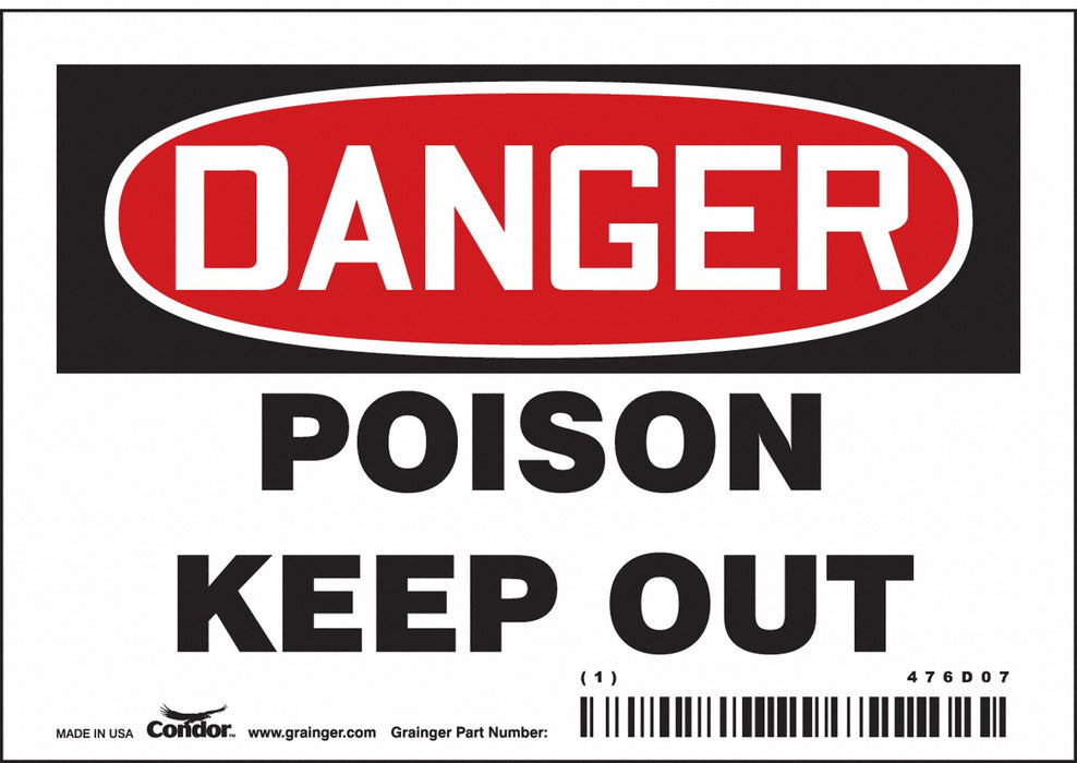 Safety Sign 3 1/2 inx5 in Vinyl