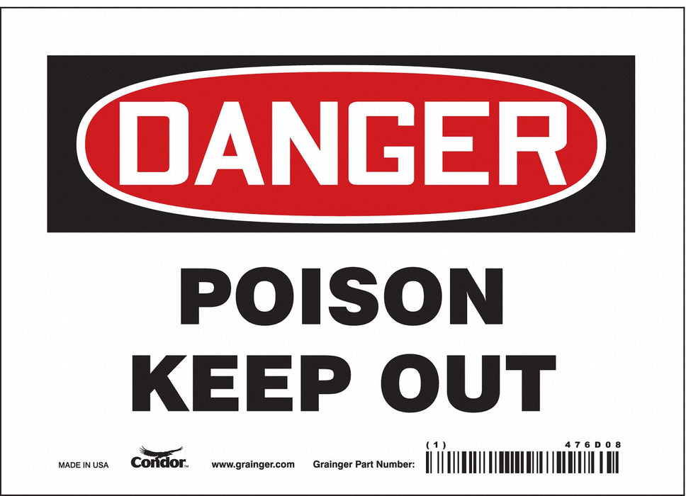 Safety Sign 5 in x 7 in Vinyl