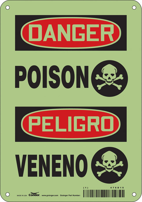 Safety Sign 10 in x 7 in Polyethylene