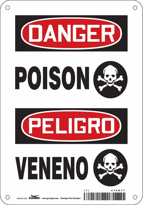 Safety Sign 10 in x 7 in Polyethylene