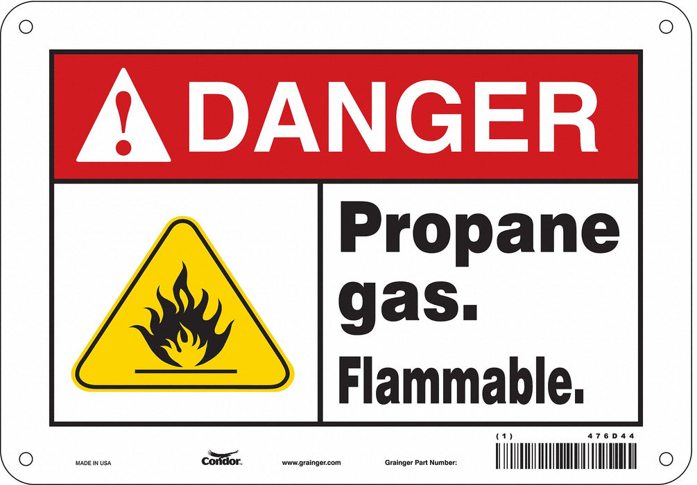 J8353 Safety Sign 7 inx10 in Polyethylene