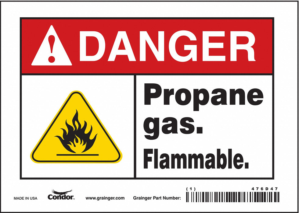 J8353 Safety Sign 5 in x 7 in Vinyl