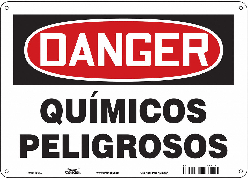 Safety Sign 10 in x 14 in Polyethylene