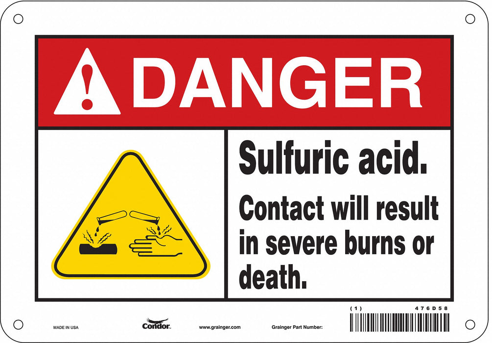 Chemical Sign 7 in x 10 in Aluminum