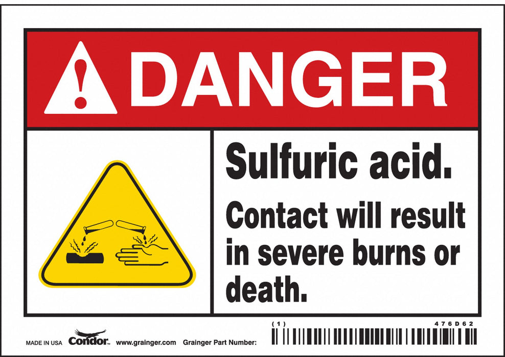 Safety Sign 3.5in x 5in Vinyl