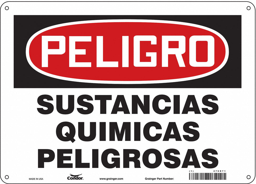 Safety Sign 10 in x 14 in Polyethylene