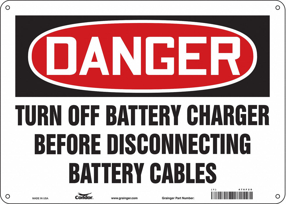 Safety Sign 10 inx14 in Polyethylene