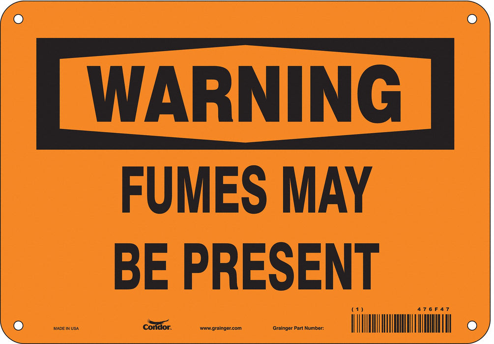 Safety Sign 7 in x 10 in Polyethylene