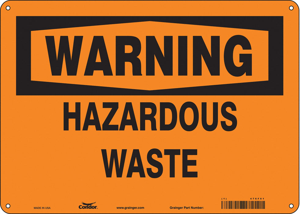 Safety Sign 10 in x 14 in Polyethylene