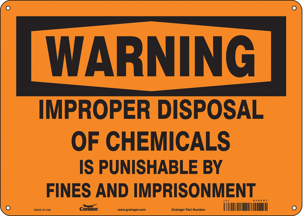 Safety Sign 10 in x 14 in Polyethylene
