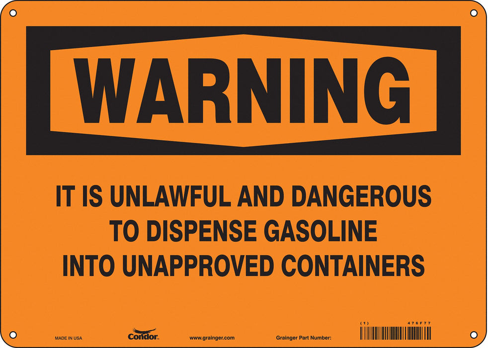 Safety Sign 10 inx14 in Aluminum