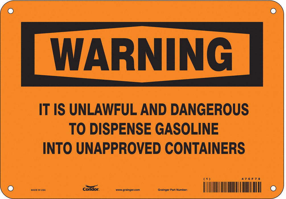 Safety Sign 7 in x 10 in Polyethylene