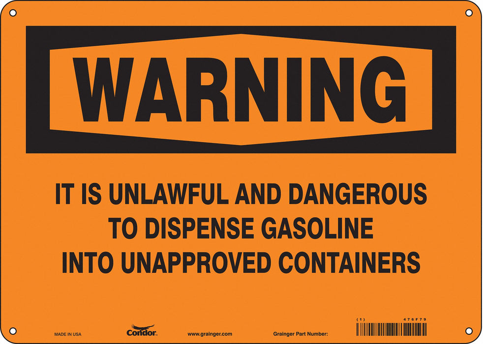 Safety Sign 10 inx14 in Polyethylene