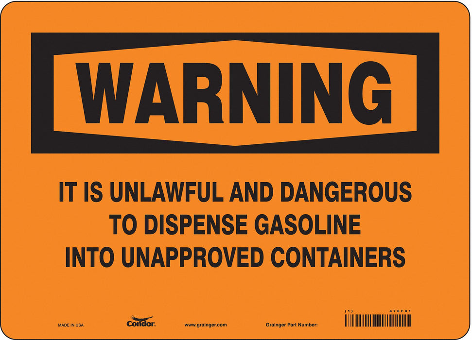 Safety Sign 10 in x 14 in Vinyl