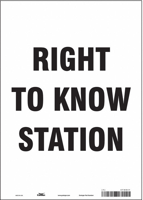 Safety Sign 10 Wx14 H 0.004 Thickness