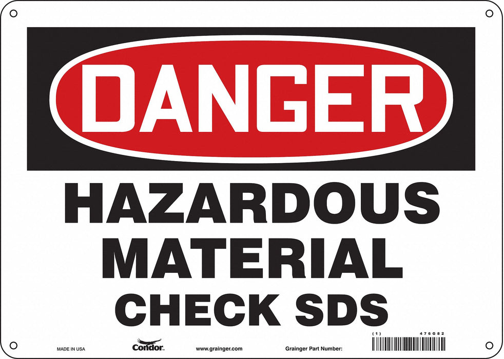 Safety Sign 10 in x 14 in Polyethylene