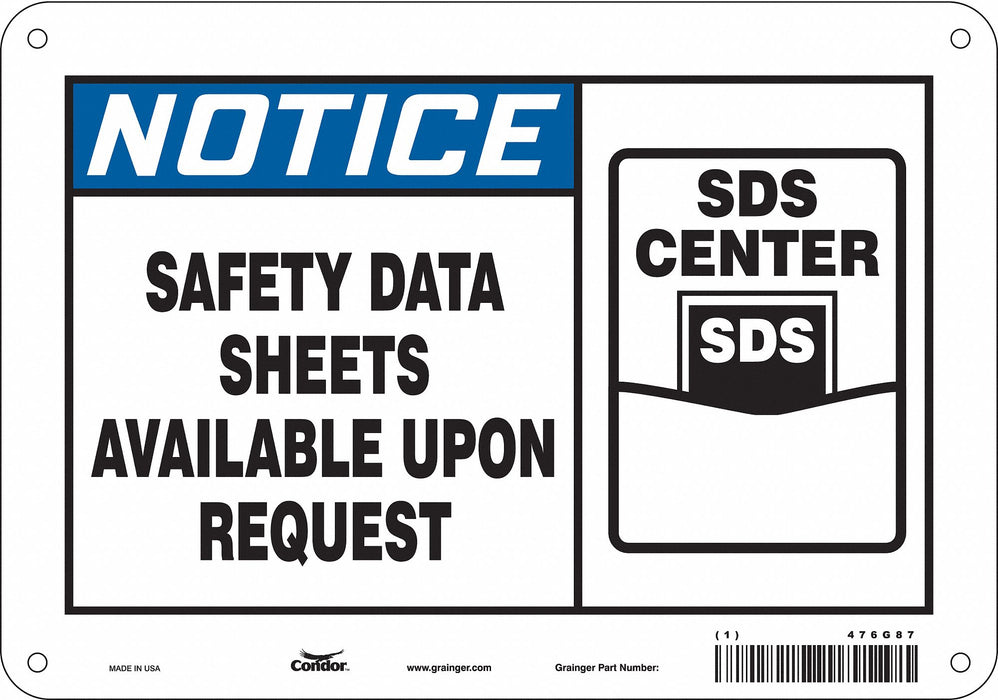 Safety Sign 7 inx10 in Polyethylene