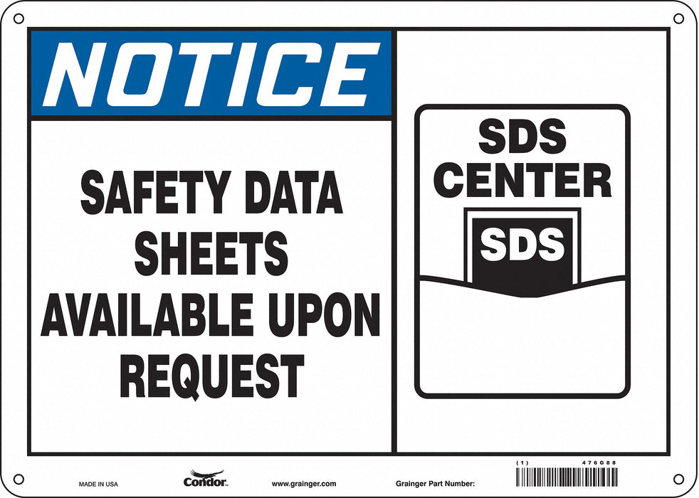 Safety Sign 10 in x 14 in Polyethylene