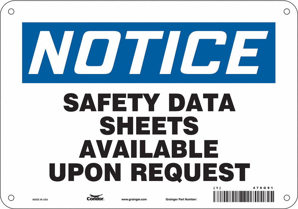 Safety Sign 7 in x 10 in Aluminum