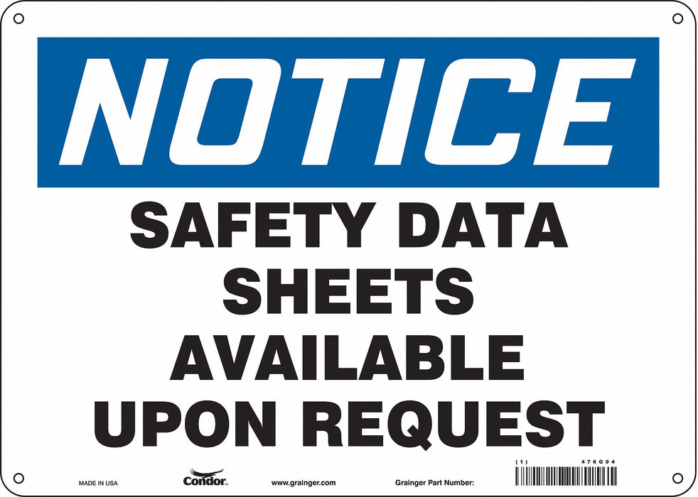 Safety Sign 10 in x 14 in Polyethylene