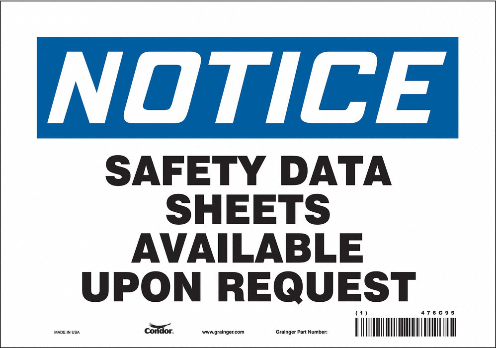 Safety Sign 7 inx10 in Vinyl