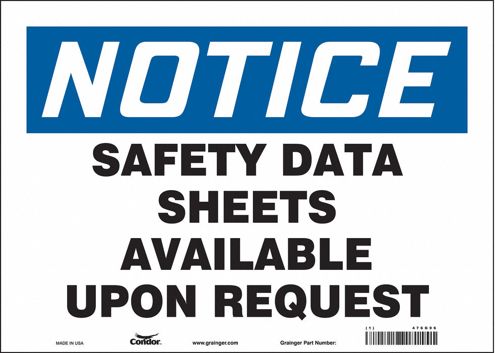 Safety Sign 10 in x 14 in Vinyl