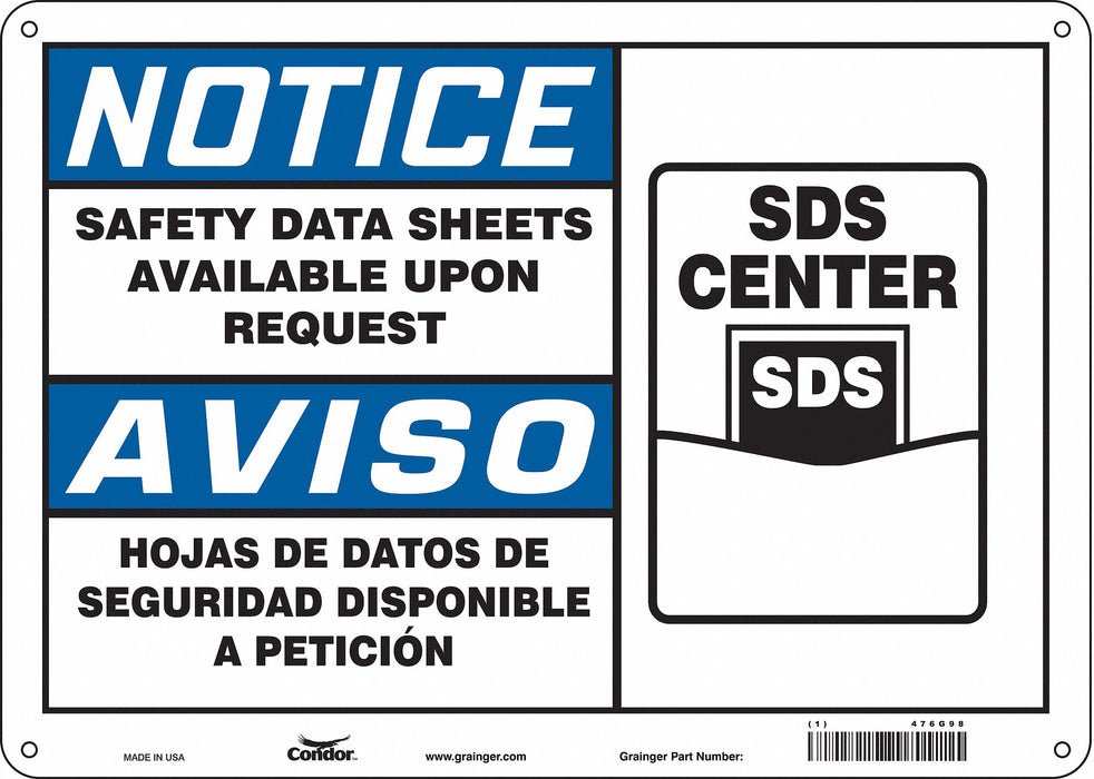 Safety Sign 10 in x 14 in Aluminum