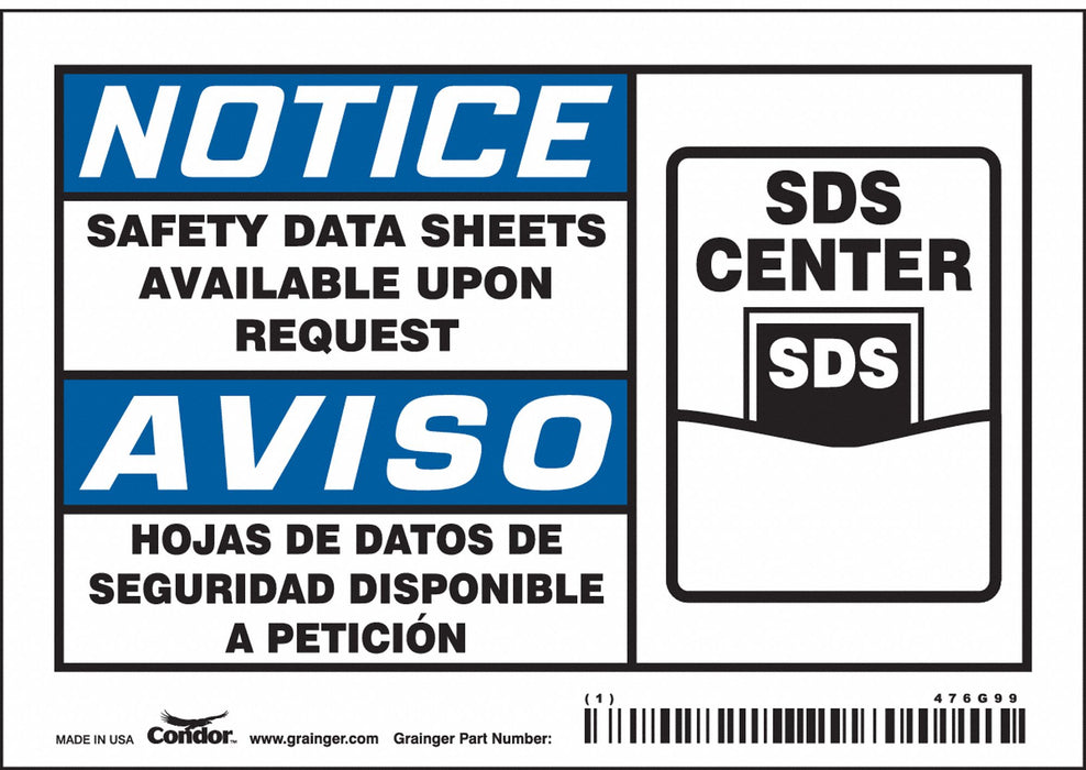 Safety Sign 3 1/2 inx5 in Vinyl PK5