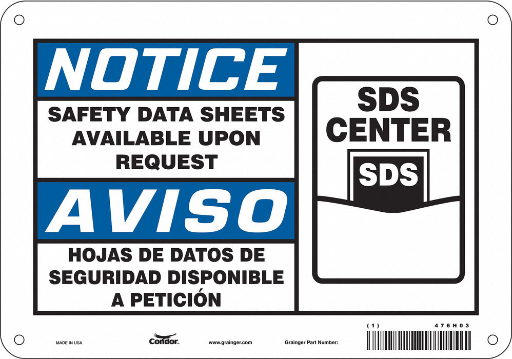Safety Sign 7 in x 10 in Vinyl