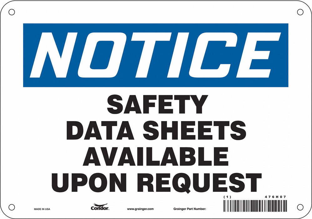 Safety Sign 7 inx10 in Polyethylene