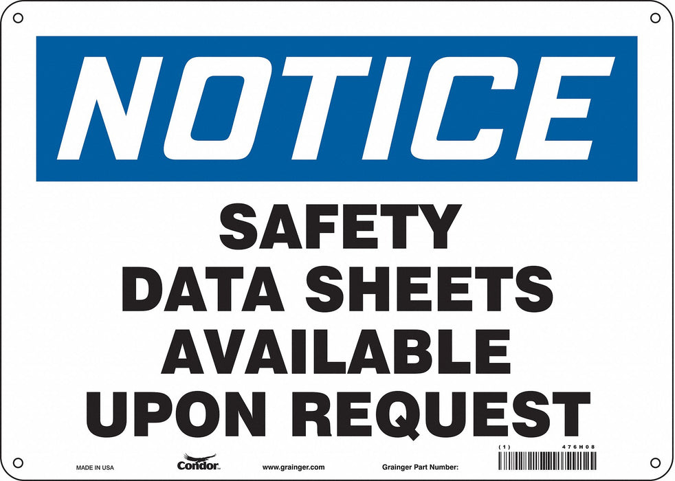 Safety Sign 10 inx14 in Polyethylene