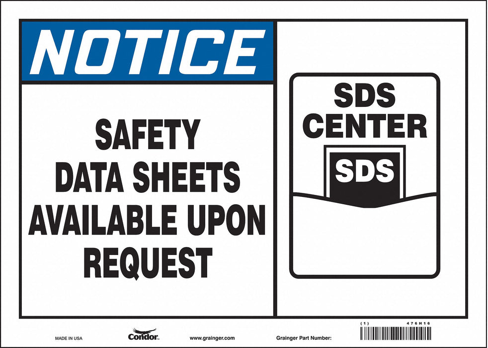 Safety Sign 10 in x 14 in Vinyl