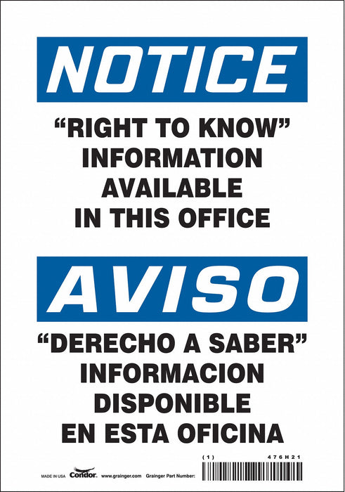 Safety Sign 10 in x 7 in Vinyl