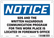 Safety Sign 7 in x 10 in Aluminum