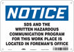 Safety Sign 7 inx10 in Polyethylene