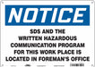 Safety Sign 10 in x 14 in Polyethylene